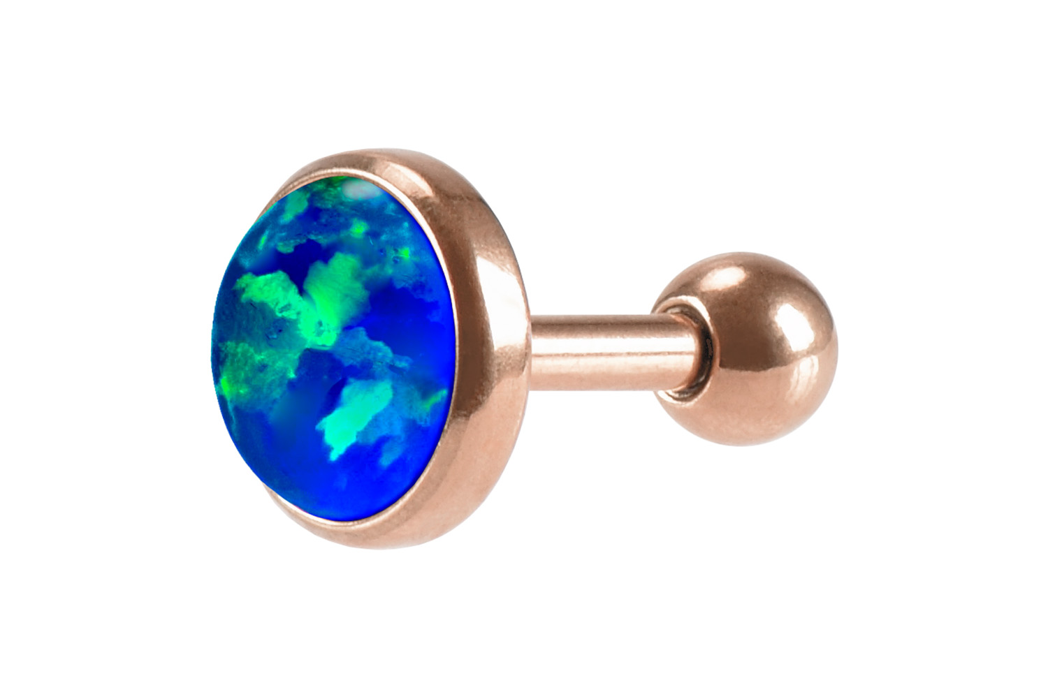 Chirurgenstahl Ohrpiercing SYNTHETISCHER OPAL ++SALE++